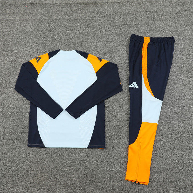 Real Madrid Dark Blue and White Design 2 Tracksuit