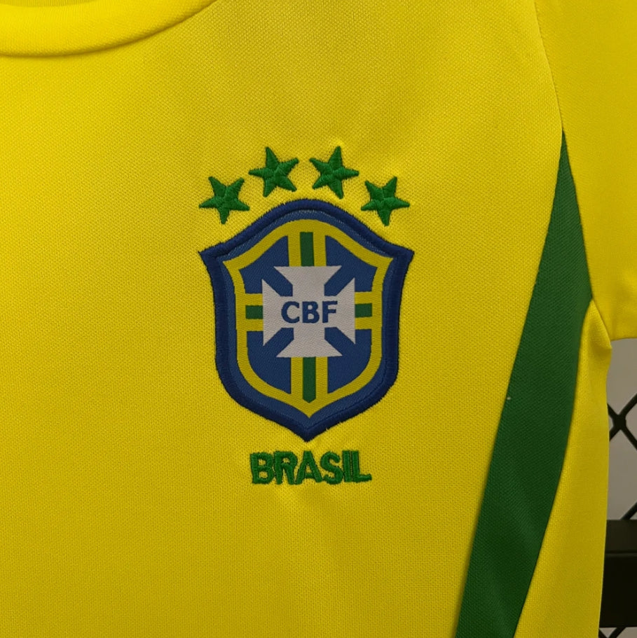 Retro Brazil 2002 Home Kids Jersey