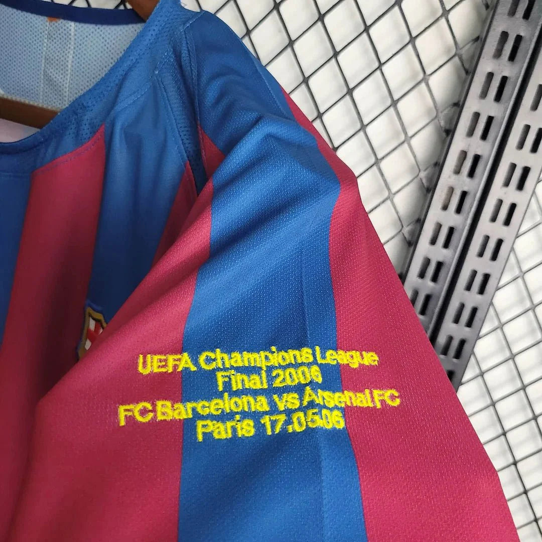 Retro Barcelona 2005 Long Sleeve Champions League Home Jersey