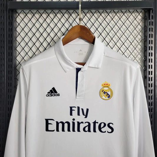 Retro Real Madrid 2016 Long Sleeve Home Jersey