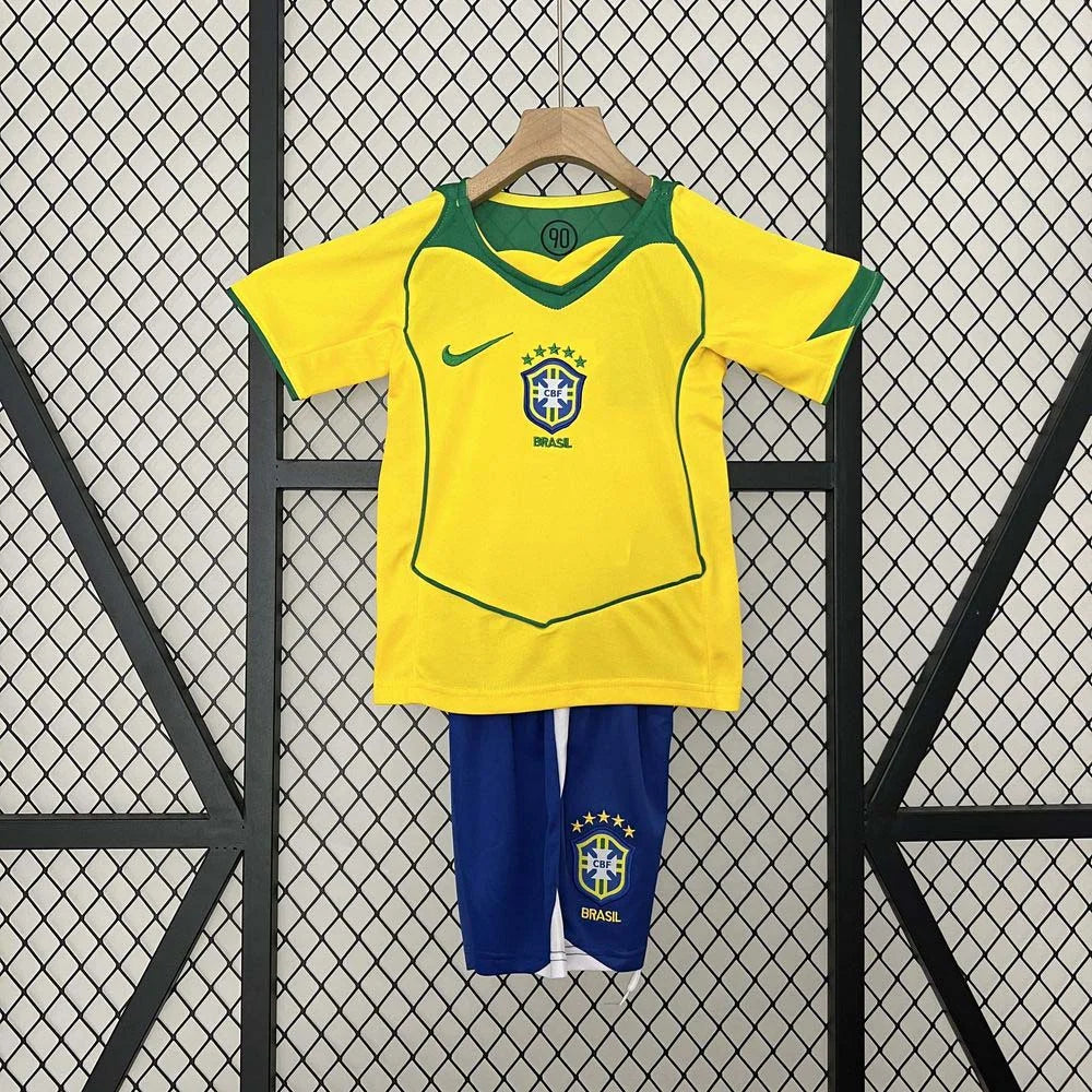 Retro Brazil 2004 Home Kids Jersey