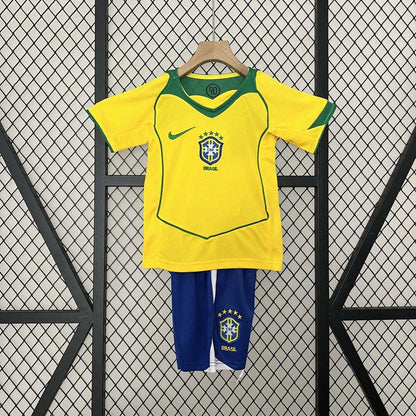 Retro Brazil 2004 Home Kids Jersey