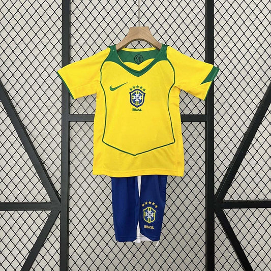 Retro Brazil 2004 Home Kids Jersey