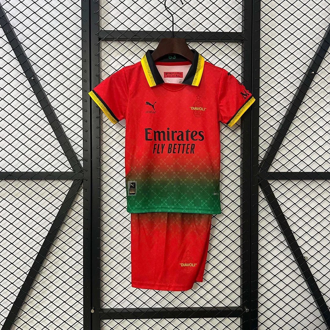 AC Milan 2024/2025 x Off White Limited Edition Design 2 Kids Jersey