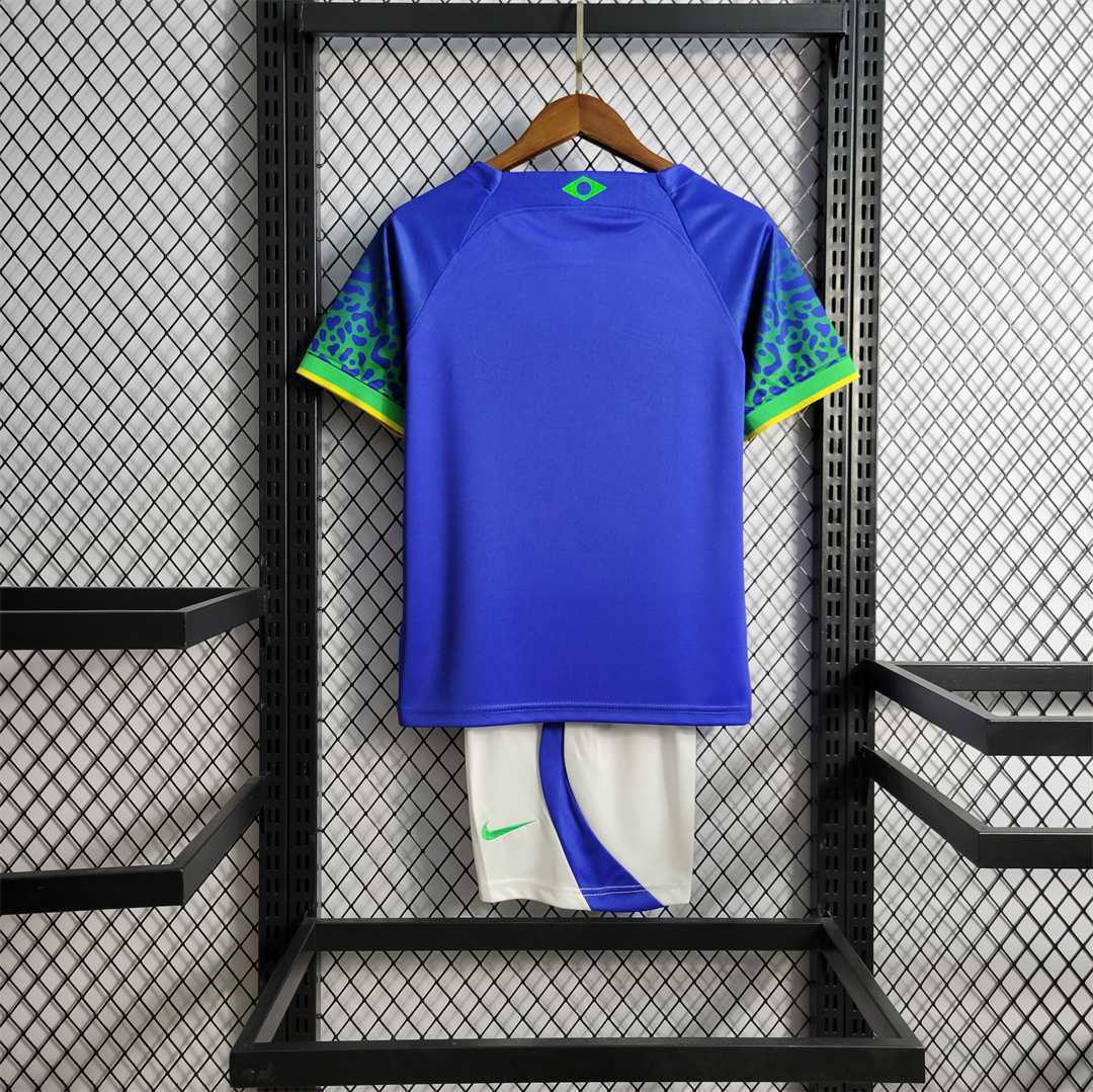Brazil 2022 Away Kids Jersey