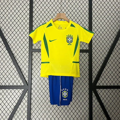 Retro Brazil 2002 Home Kids Jersey