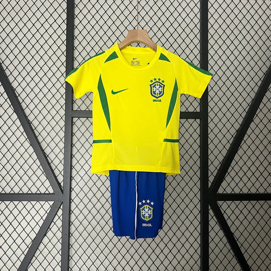 Retro Brazil 2002 Home Kids Jersey