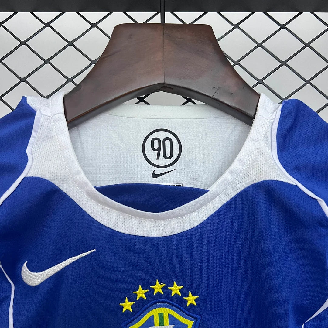 Retro Brazil 2004 Away Kids Jersey