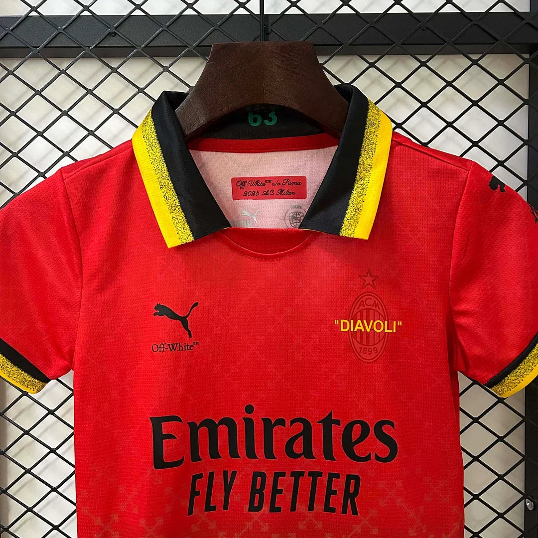 AC Milan 2024/2025 x Off White Limited Edition Design 2 Kids Jersey