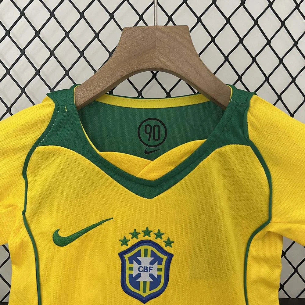 Retro Brazil 2004 Home Kids Jersey