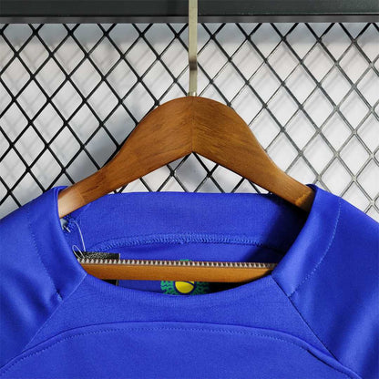 Brazil 2022 Away Kids Jersey