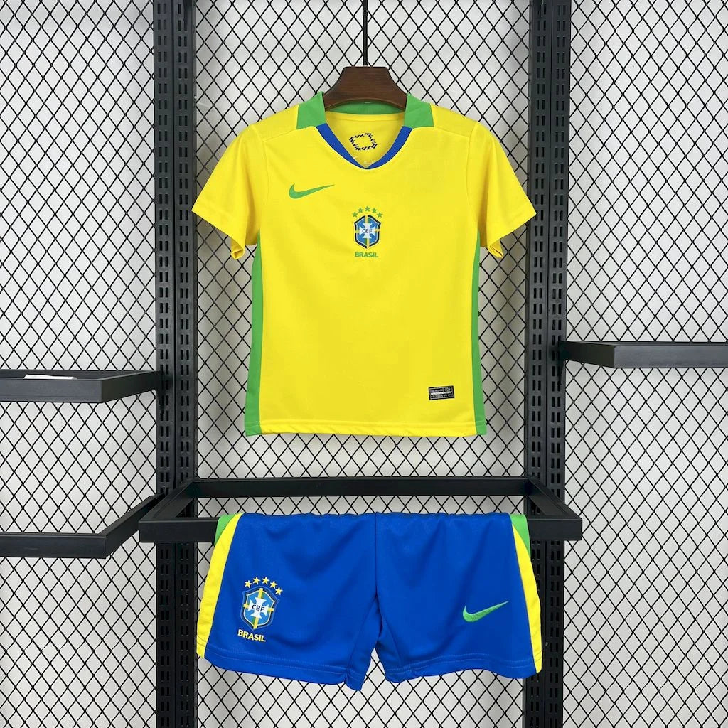 Brazil 2025 Home Kids Jersey
