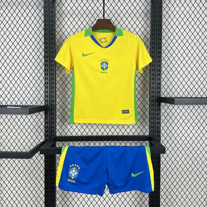 Brazil 2025 Home Kids Jersey