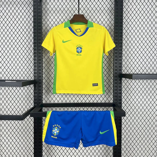Brazil 2025 Home Kids Jersey