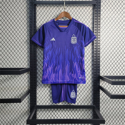 Argentina 2022 Away Kids Jersey