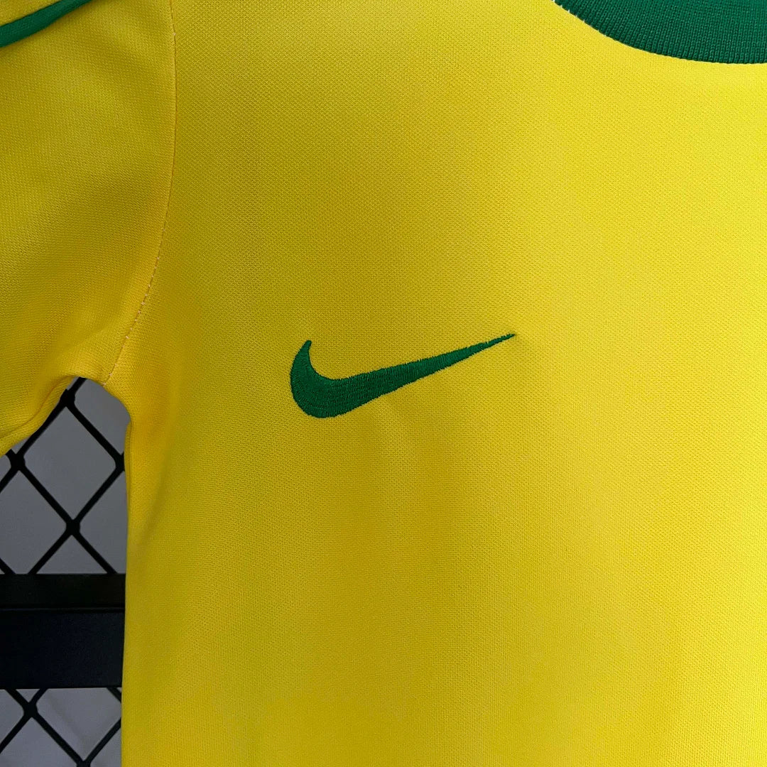Retro Brazil 1998 Home Kids Jersey