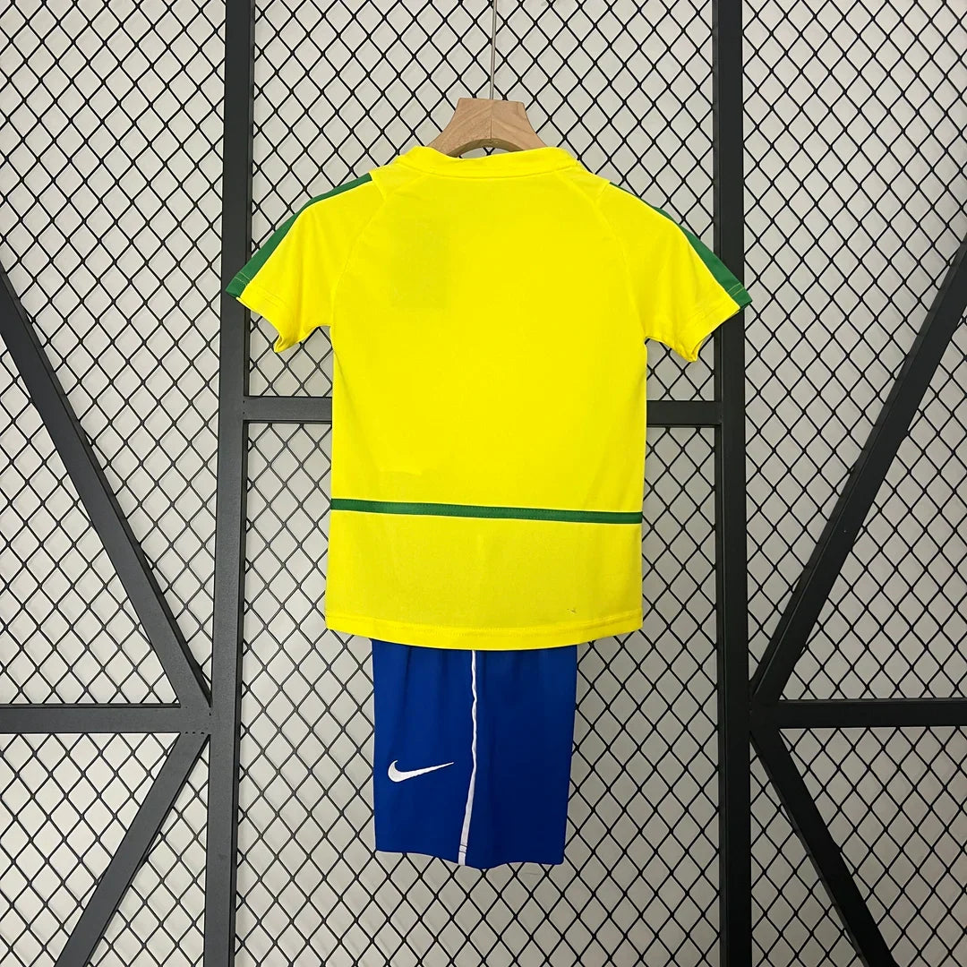 Retro Brazil 2002 Home Kids Jersey