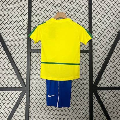 Retro Brazil 2002 Home Kids Jersey