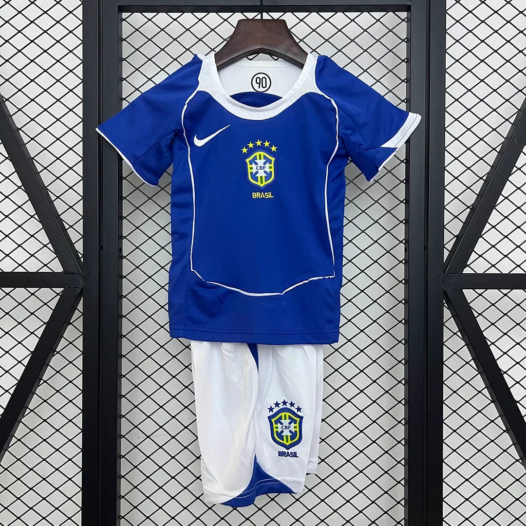 Retro Brazil 2004 Away Kids Jersey