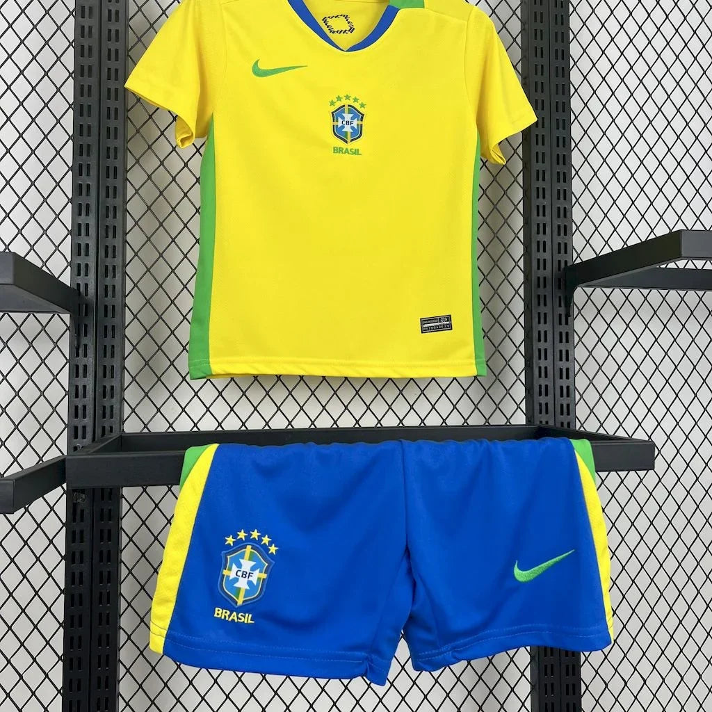 Brazil 2025 Home Kids Jersey
