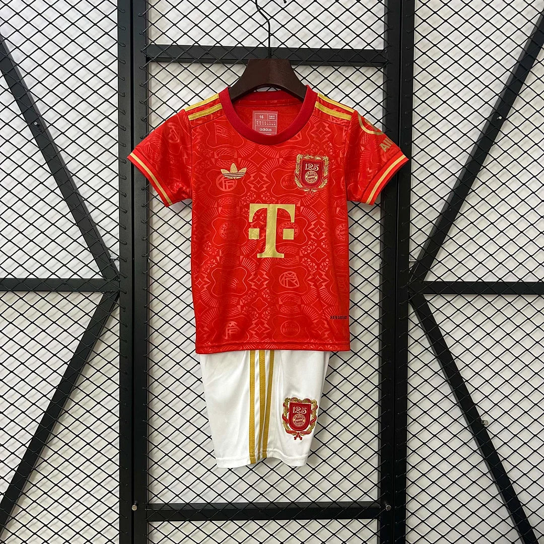 Bayern Munich 2025/2026 125th Anniversary Edition Red Kids Jersey