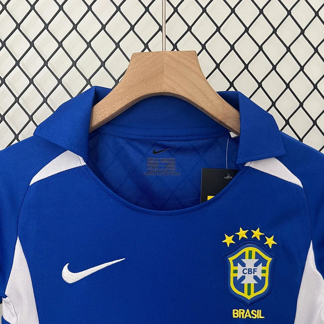 Retro Brazil 2002 Away Kids Jersey