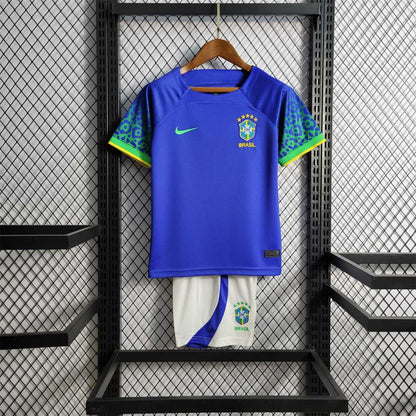 Brazil 2022 Away Kids Jersey