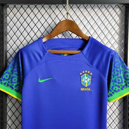 Brazil 2022 Away Kids Jersey