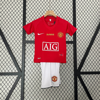 Retro Manchester United 2007/2008 Home Kids Jersey
