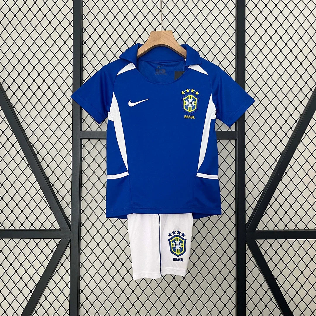 Retro Brazil 2002 Away Kids Jersey