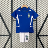 Retro Brazil 2002 Away Kids Jersey