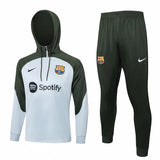 Barcelona White and Olive Green Tracksuit