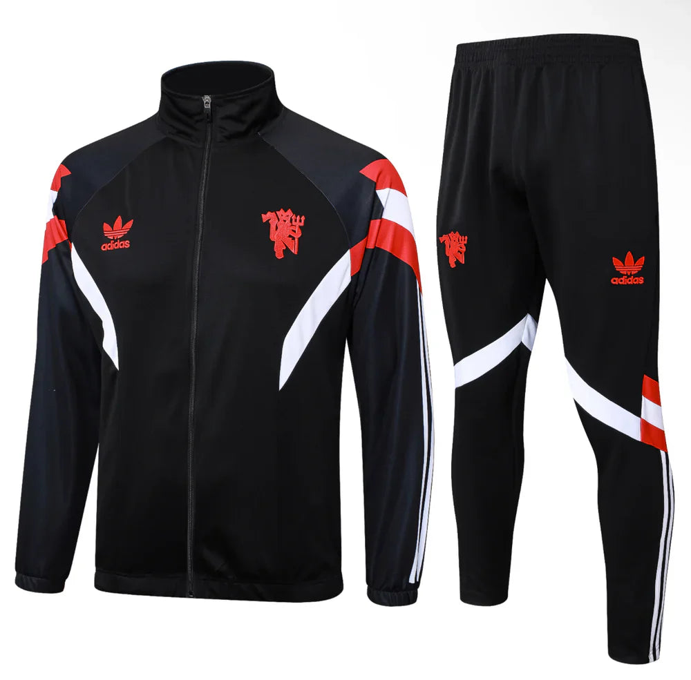 Manchester United Black and Red II Design 2 Tracksuit