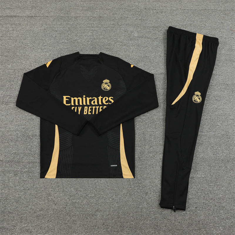 Real Madrid Black and Gold Design 3 Tracksuit