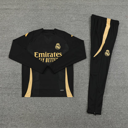 Real Madrid Black and Gold Design 3 Tracksuit