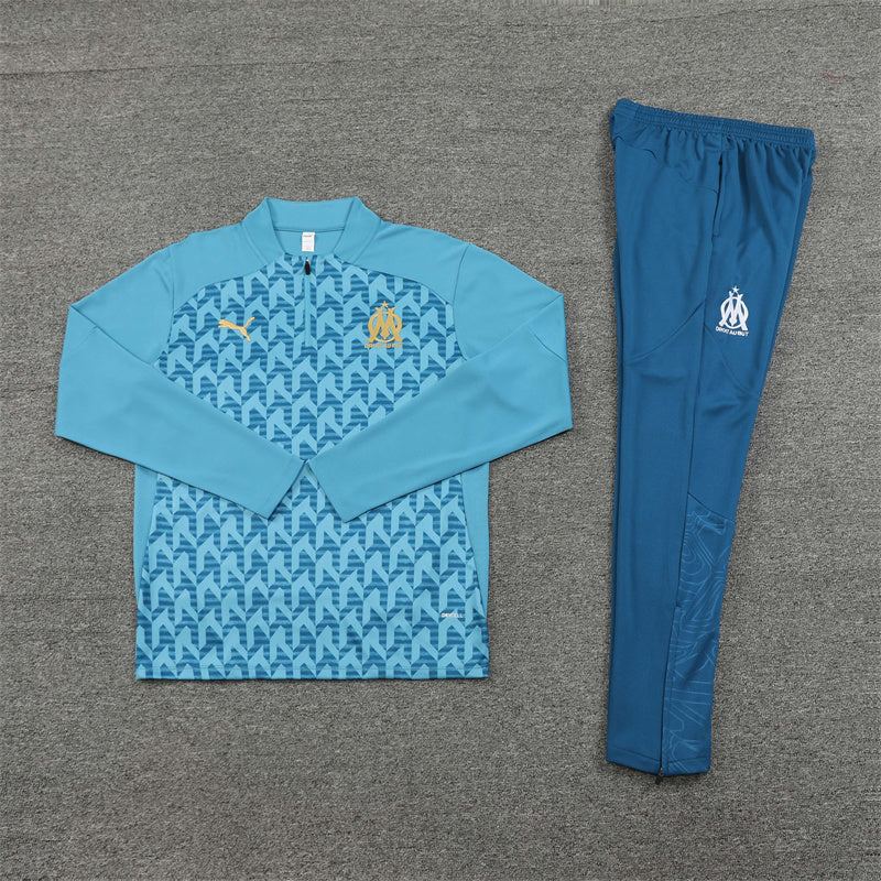 Olympique de Marseille Blue and Light Blue Design 2 Tracksuit