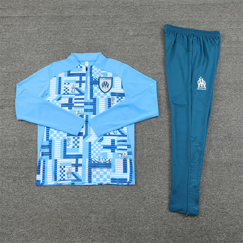 Olympique de Marseille Blue and Light Blue Design 1 Tracksuit