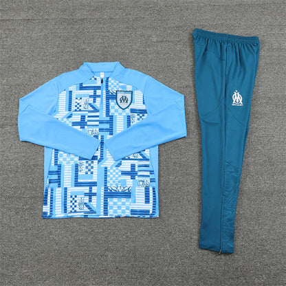Olympique de Marseille Blue and Light Blue Design 1 Tracksuit