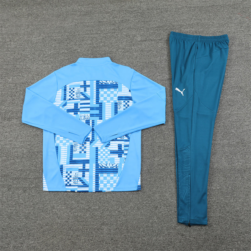 Olympique de Marseille Blue and Light Blue Design 1 Tracksuit