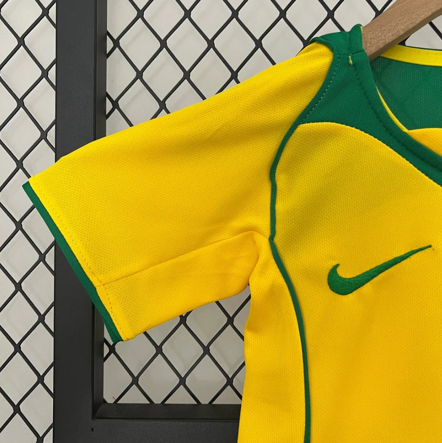 Retro Brazil 2002 Home Kids Jersey