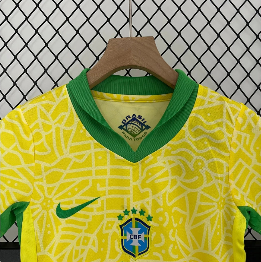 Brazil 2024 Home Kids Jersey