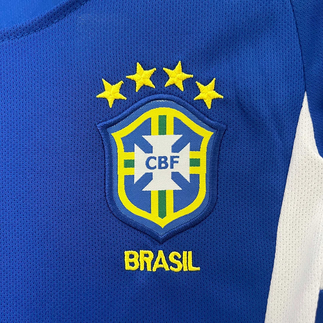Retro Brazil 2002 Away Kids Jersey