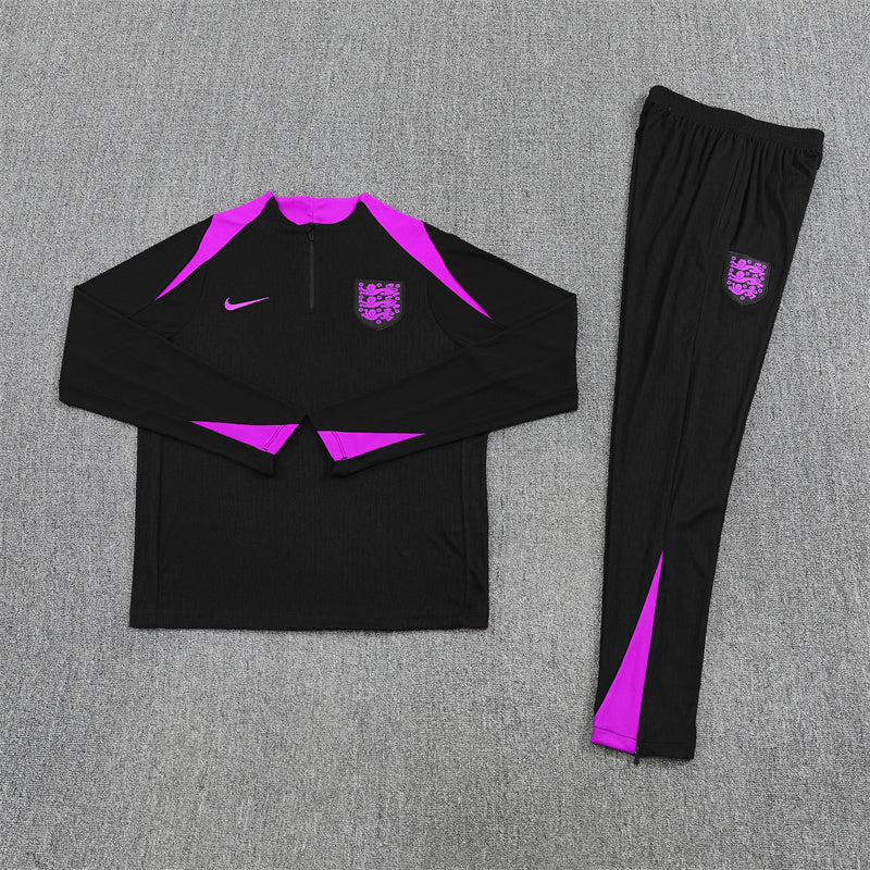 England Black and Purple Design 2 Tracksuit
