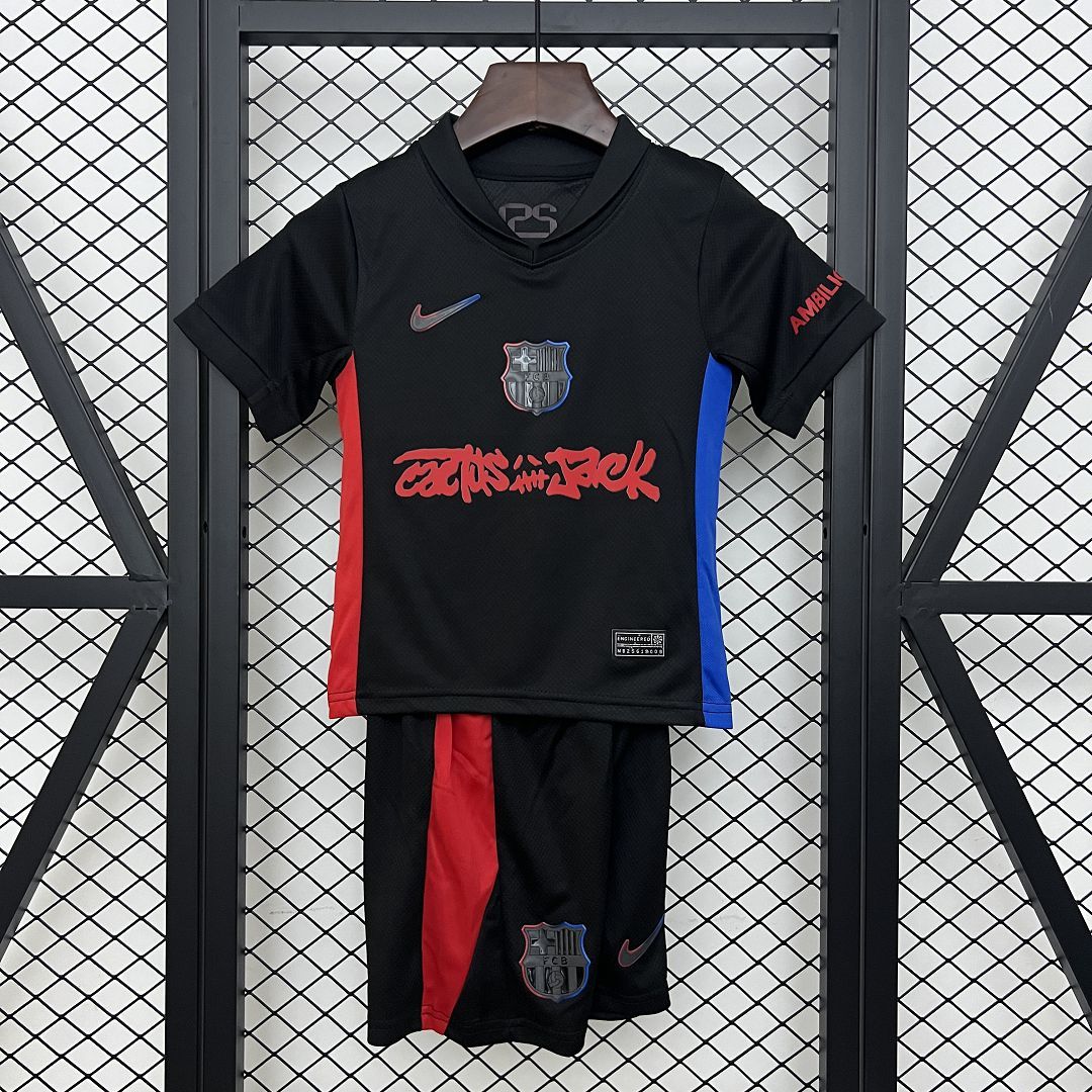 Barcelona 2024/2025 x Travis Scott Away Kids Jersey