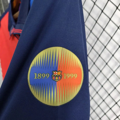 Retro Barcelona 1999 Long Sleeve 100th Anniversary Home Jersey