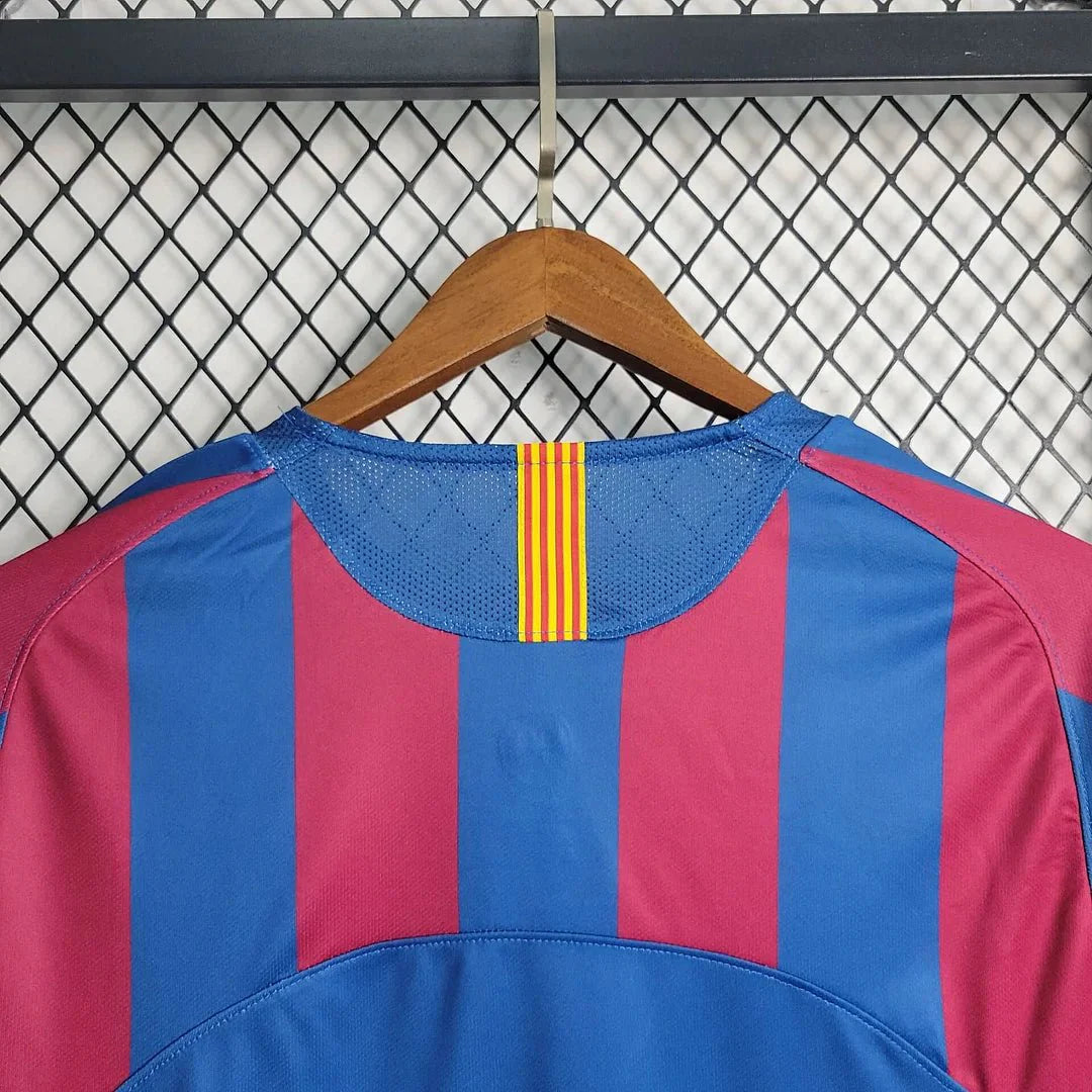 Retro Barcelona 2005 Long Sleeve Champions League Home Jersey