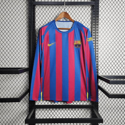 Retro Barcelona 2005 Long Sleeve Champions League Home Jersey
