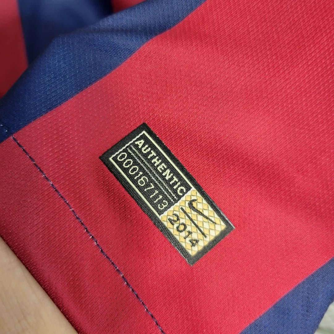 Retro Barcelona 2014 Home Long Sleeve Champions League Jersey