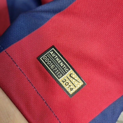 Retro Barcelona 2014 Home Long Sleeve Champions League Jersey