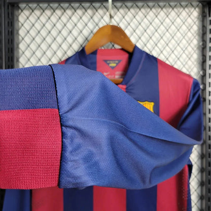 Retro Barcelona 2014 Home Long Sleeve Champions League Jersey